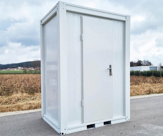 Mini Sanitärcontainer WC mit Waschbecken und Pissoir RAL9002 Weiß